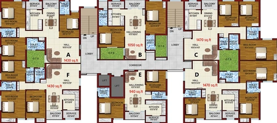Floor Plan of Gowtham Royal Palm 2 in Vilankurichi, Coimbatore - Image 187061