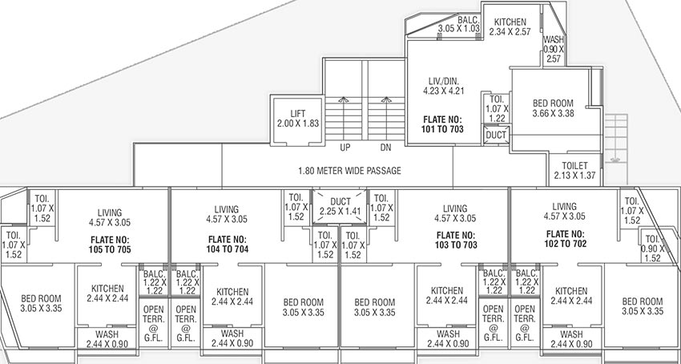 Floor Plan of Krishna Square in Makarpura, Vadodara - Image 187078