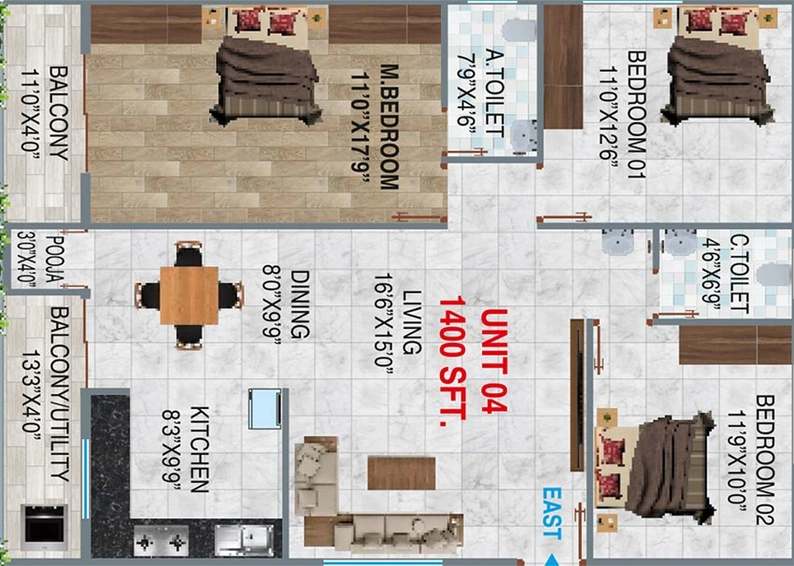 3 BHK Flat in Destiny Vasavi Pearl in Channasandra, Bangalore - Image 821946