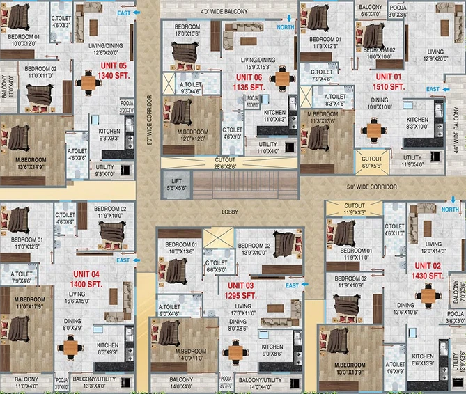Floor Plan of Destiny Vasavi Pearl in Channasandra, Bangalore - Image 187123