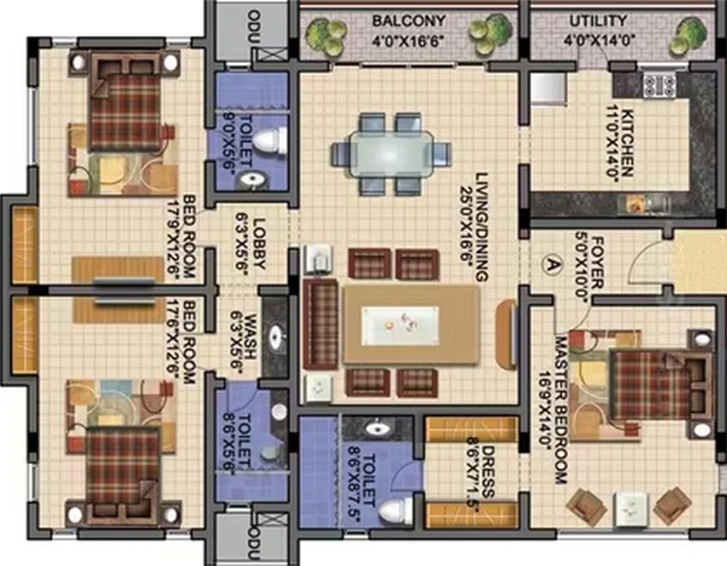 3 BHK Flat in Srivari Mayaa in RS Puram, Coimbatore - Image 821972