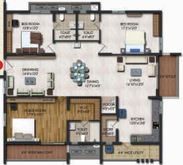 3 BHK Flat in Rajapushpa Regalia in Kokapet, Hyderabad - Image 752840