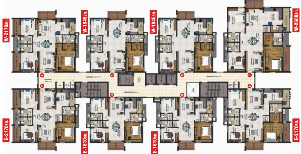 Floor Plan of Rajapushpa Regalia in Kokapet, Hyderabad - Image 115454