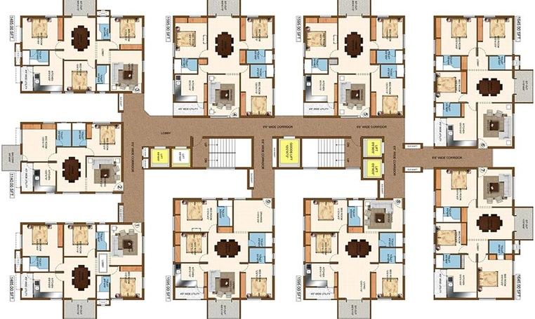 Floor Plan of Sri Sreenivasa Fortune Heights in Miyapur, Hyderabad - Image 187289