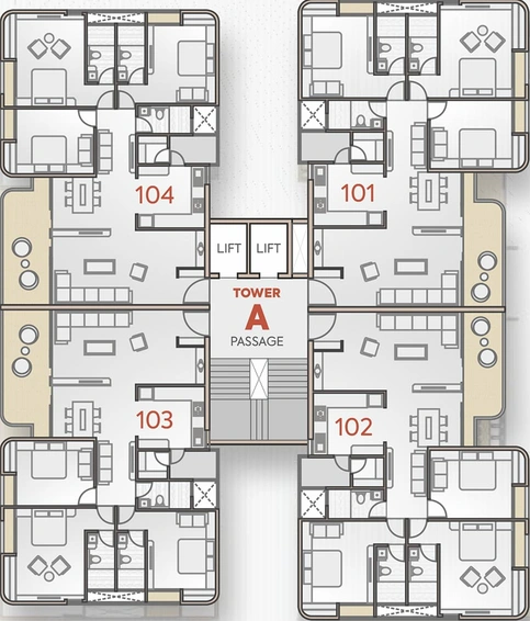 Floor Plan of Madhuvan Sparsh in Harni, Vadodara - Image 187357