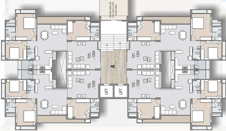 Floor Plan of Shree Aarohi Shivalay in Chandkheda, Ahmedabad - Image 187383