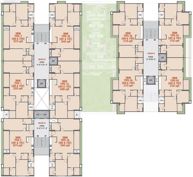 Floor Plan of Aaryan De Casa in Naranpura, Ahmedabad - Image 187420