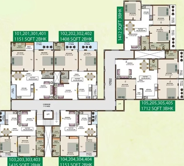 Floor Plan of Kamdhenu Krishna Plaza in Dumduma, Bhubaneswar - Image 187483