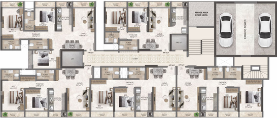 Floor Plan of Adityaraj Landmark in Vikhroli East, Mumbai - Image 31258