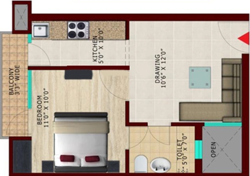 1 BHK Flat in ARK Avantika Dream Homes in Lal Kuan, Ghaziabad - Image 822139
