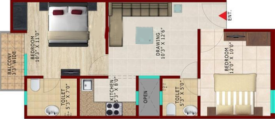 2 BHK Flat in ARK Avantika Dream Homes in Lal Kuan, Ghaziabad - Image 822140