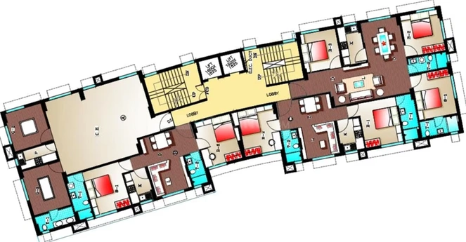 Floor Plan of Adya Highrise in Tollygunge, Kolkata - Image 187790