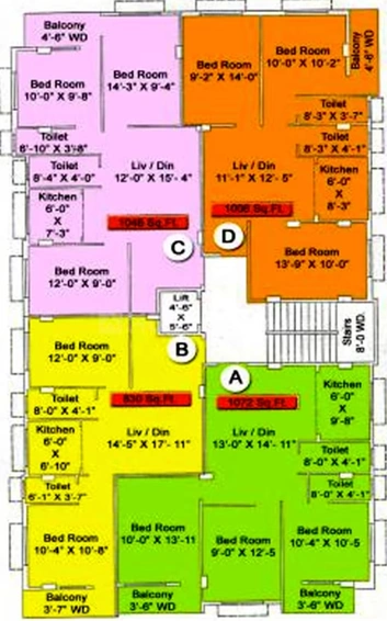 Floor Plan of Ambey Vista in Rajarhat, Kolkata - Image 187816