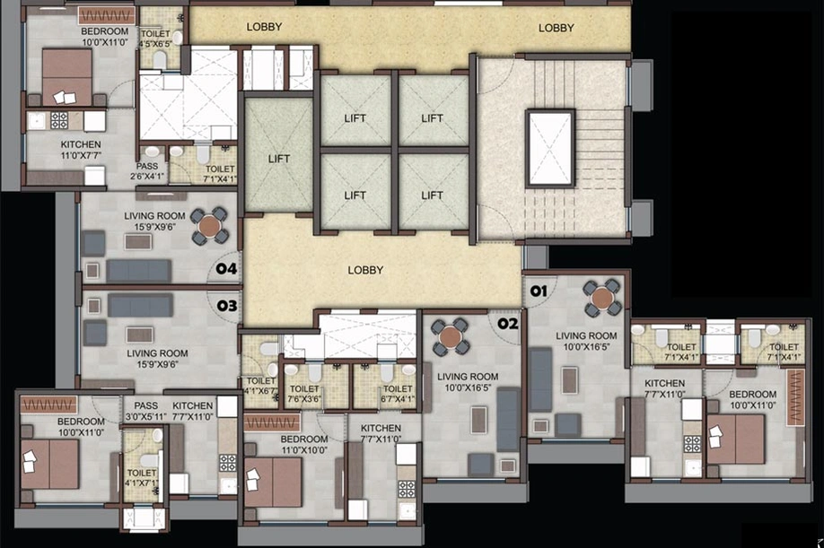 Floor Plan of Alamdar Marine Palace in Marine Lines East, Mumbai - Image 116922