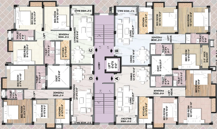 Floor Plan of Aspirations Azalea in Garia, Kolkata - Image 187835