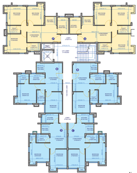 Floor Plan of Squaremark Mohorkoonjo in Baruipur, Kolkata - Image 187959