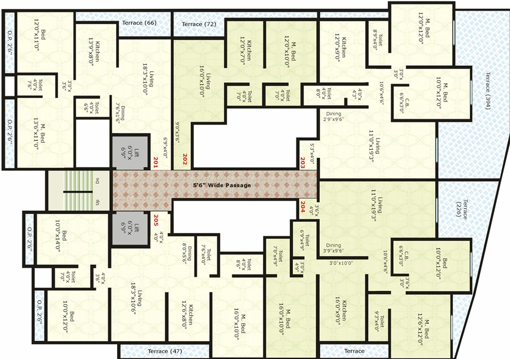 Floor Plan of Archen Aarvi Apartment in Vasai West, Palghar - Image 187990