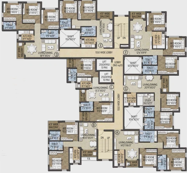 Floor Plan of StarOm Millenia in BT Road, Kolkata - Image 188002