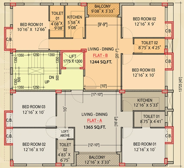 Floor Plan of Sun Indramukul Residency in Dhakuria, Kolkata - Image 188043