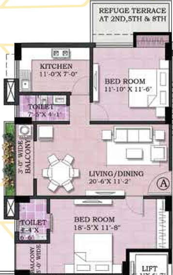 2 BHK Flat in Sun Sumukh in Ultadanga, Kolkata - Image 822266