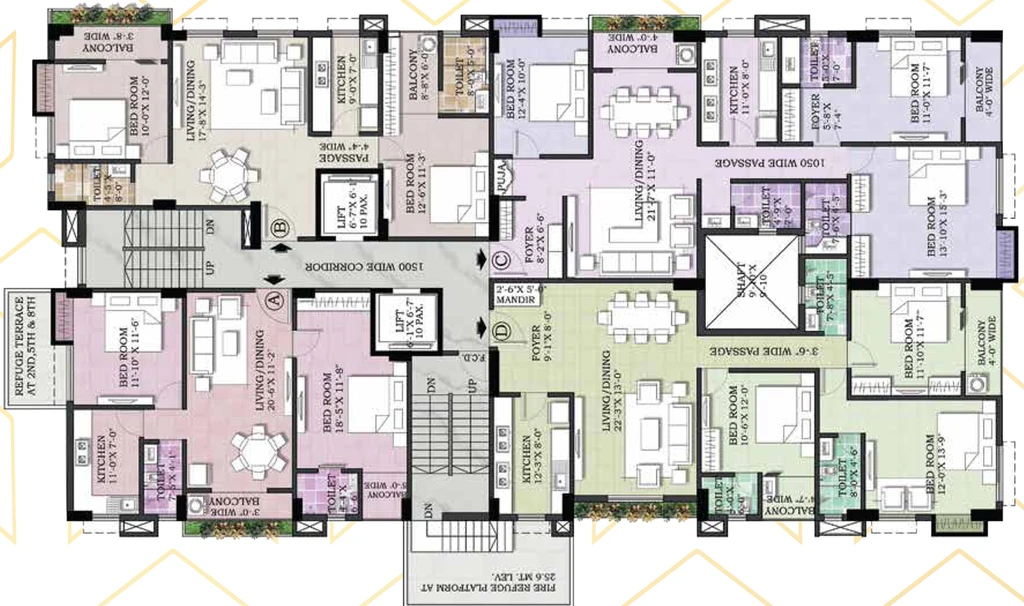 Floor Plan of Sun Sumukh in Ultadanga, Kolkata - Image 188074
