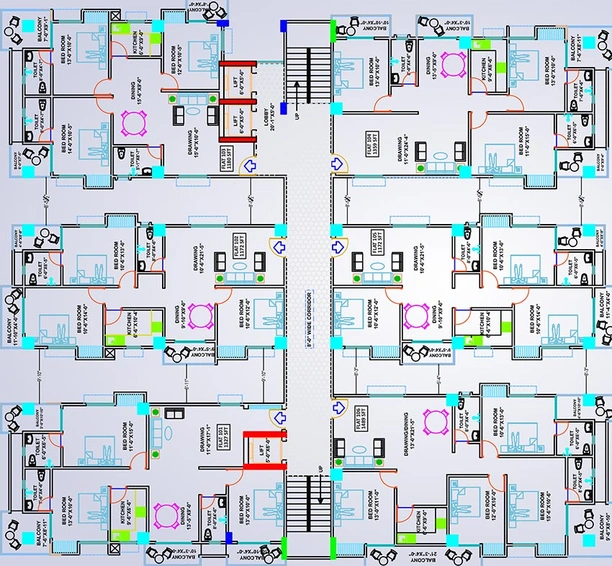 Floor Plan of Deep Grand Sapphire in Danapur, Patna - Image 188440