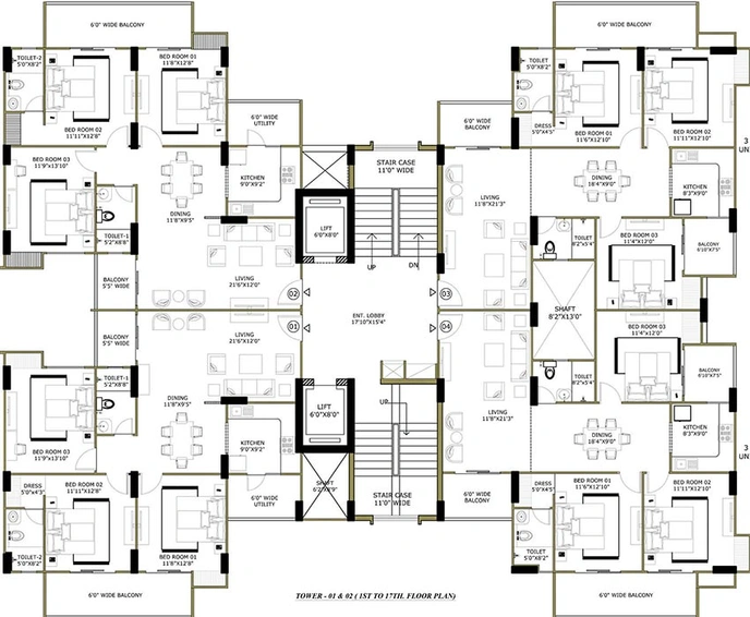 Floor Plan of RD AM Pinnacle in Parsa Bazaar, Patna - Image 188461