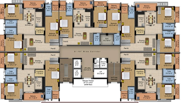 Floor Plan of SR Griham in Saguna More, Patna - Image 188470