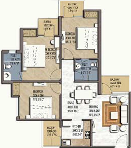 3 BHK Flat in Airwil Golf Green Avenue in Yamuna Expressway, Greater Noida - Image 822426