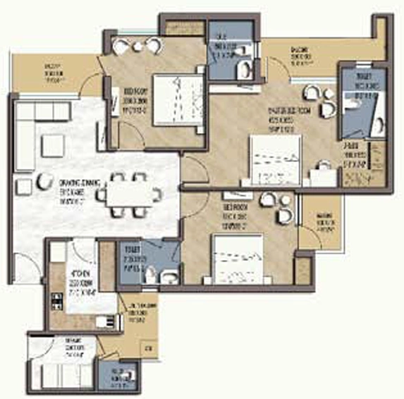 3 BHK Flat in Airwil Golf Green Avenue in Yamuna Expressway, Greater Noida - Image 822428