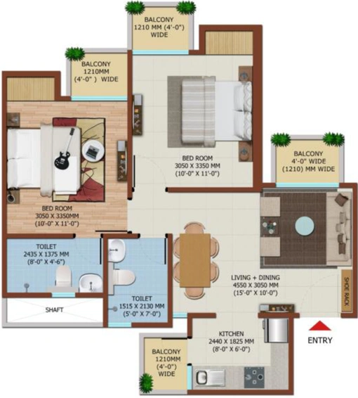 2 BHK Flat in Ajnara Khel Gaon in Sector 27, Greater Noida - Image 822431