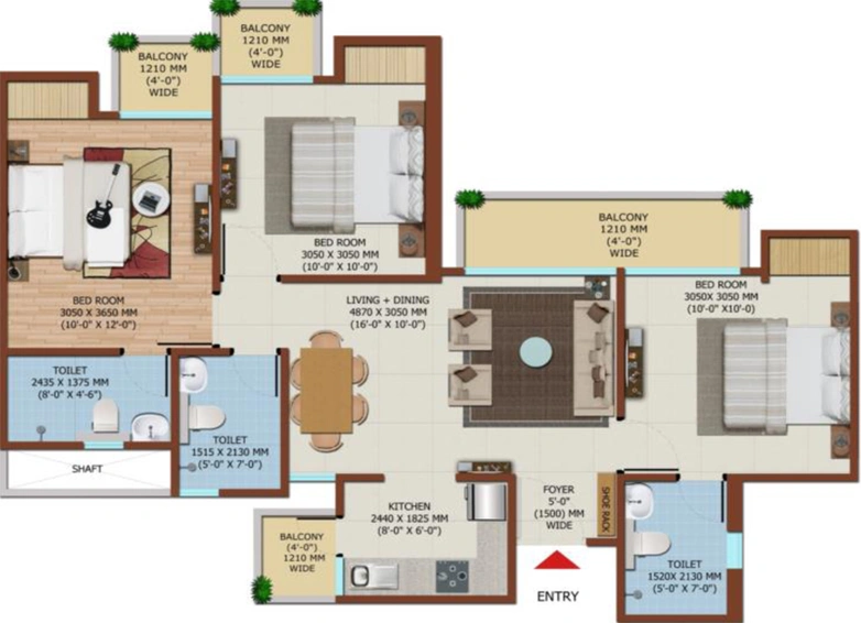 3 BHK Flat in Ajnara Khel Gaon in Sector 27, Greater Noida - Image 822436
