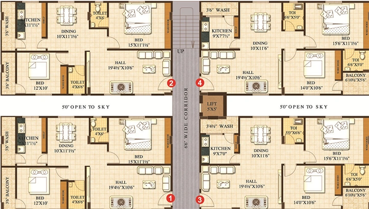 Floor Plan of Sprint Jewel Grand in Chandanagar, Hyderabad - Image 188618