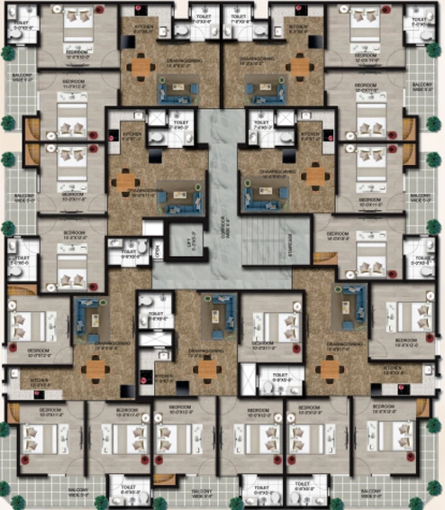 Floor Plan of Ambesten Twin Chalet in Jalpura, Greater Noida - Image 188645