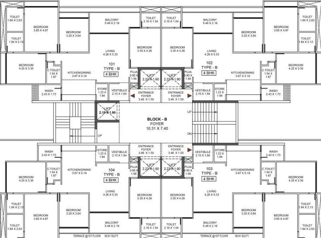 Floor Plan of Aristo The Regal Life in Vaishnodevi Circle, Ahmedabad - Image 188705