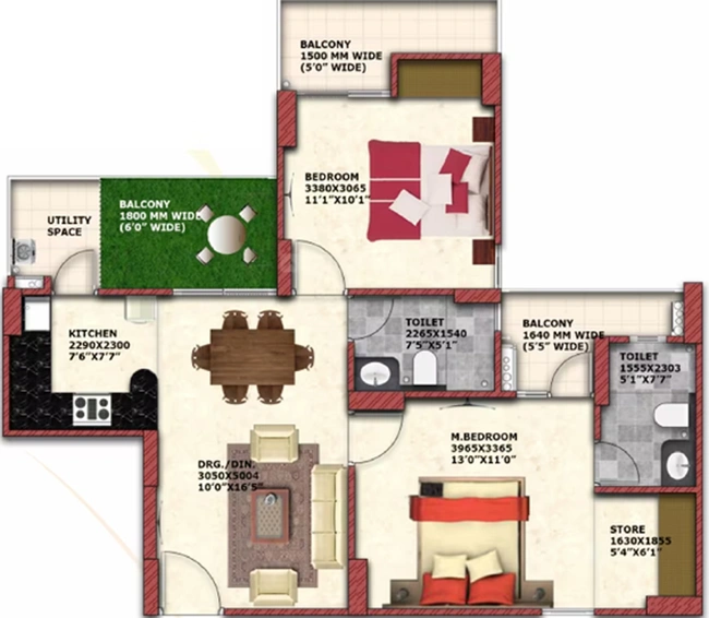 2 BHK Flat in Geotech Blessing in Sector 1, Greater Noida - Image 822508