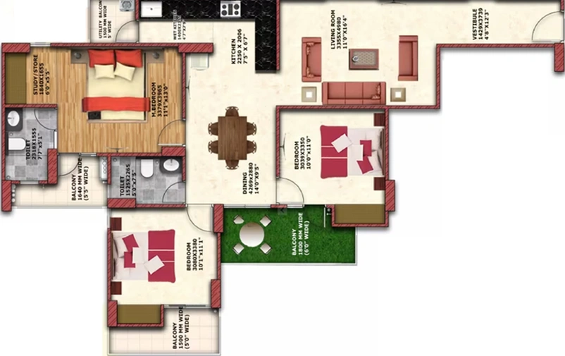2 BHK Flat in Geotech Blessing in Sector 1, Greater Noida - Image 822509