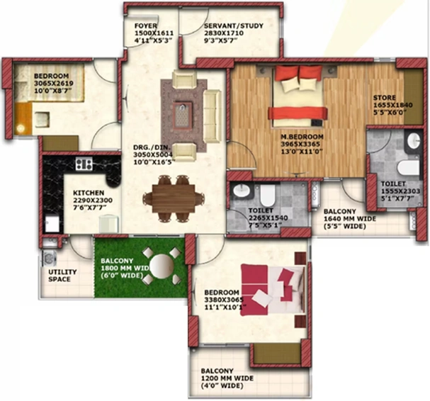 3 BHK Flat in Geotech Blessing in Sector 1, Greater Noida - Image 822510