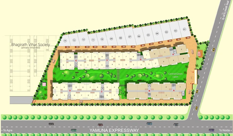 Master Plan of HBA Tech Zone Residency in Yamuna Expressway, Greater Noida - Image 188830