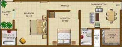 2 BHK Flat in Mahaveer Homes 2 in Noida Extention, Greater Noida - Image 822609
