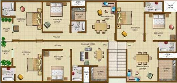 Floor Plan of Mahaveer Homes 2 in Noida Extention, Greater Noida - Image 189038