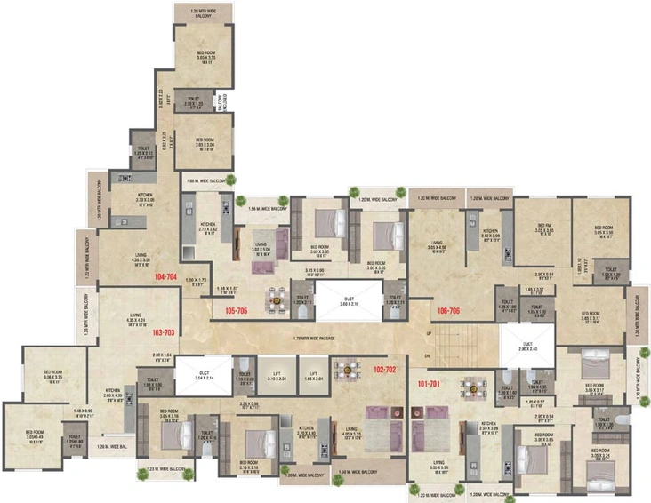 Floor Plan of Samarth Iris Heights in Gangapur Road, Nashik - Image 117750