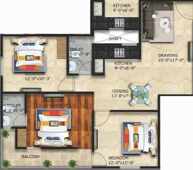3 BHK Flat in Avantika Oynx County in Sector 1, Greater Noida - Image 822613