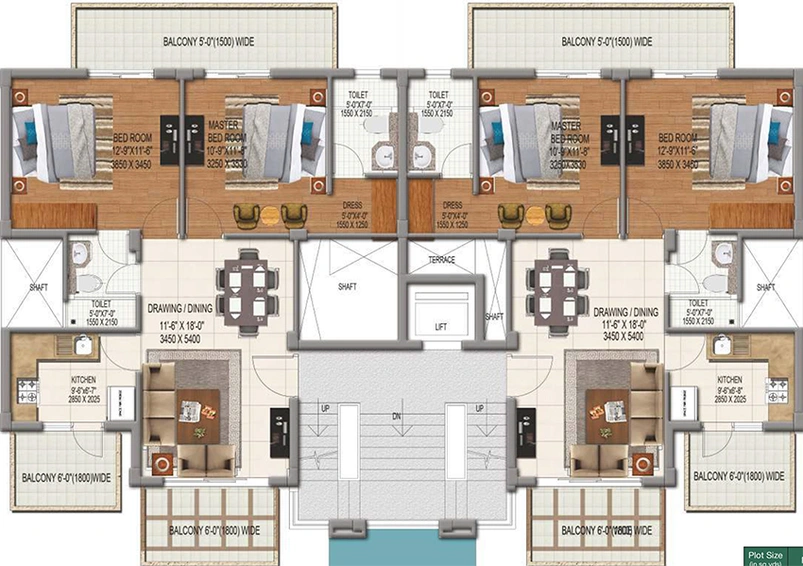 Floor Plan of BPTP Pedestal in Sector 70A, Gurgaon - Image 189121