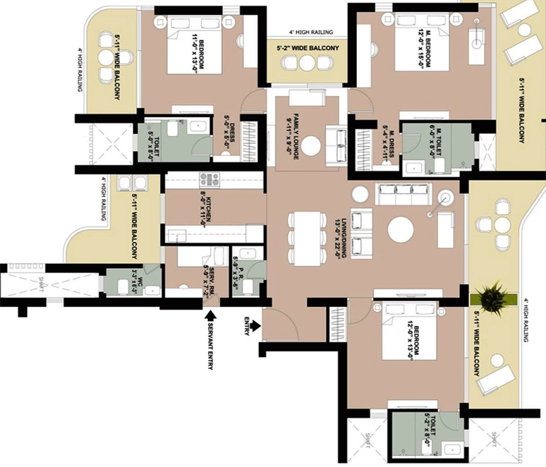 Floor Plan of 4S The Aurrum in Sector 59, Gurgaon - Image 189237