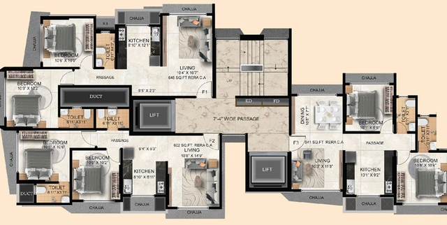 Floor Plan of Sagar Soham Heights in Kandivali West, Mumbai - Image 115516