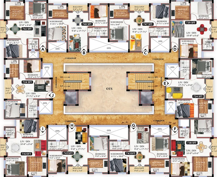 Floor Plan of Hansa Gems Park in Thiruvanmiyur, Chennai - Image 189362