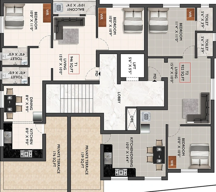 Floor Plan of Sri Manishaa Ideal Homes Phase 1 in Mannivakkam, Chennai - Image 189382