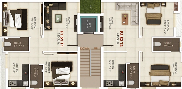 Floor Plan of KVR Lake View in Ambattur, Chennai - Image 189454
