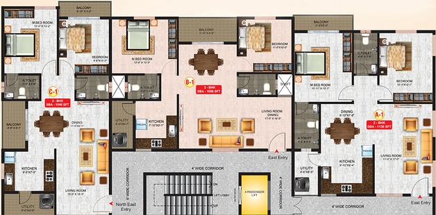 Floor Plan of KVR Sai Krishna Residency in Amrutahalli, Bangalore - Image 189510